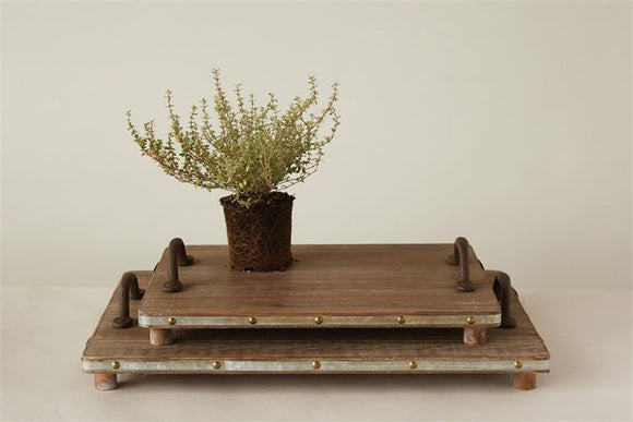Wood and Metal Trays