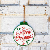 Merry Christmas Metal Ornament Sign